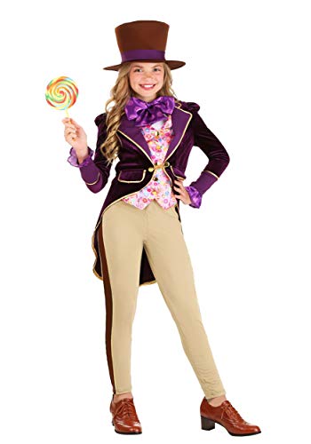 Disfraz Inventora de Dulces para Niñas, Fábrica de Chocolate Morado y Beige miniatura 2