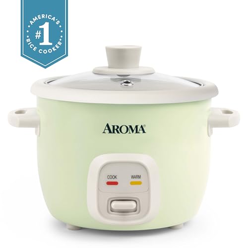 AROMA® Mini Rice Cooker, 2-Cup (Uncooked) / 4-Cup (Cooked), Grain Cooker, Soup Maker, Oatmeal Cooker, Auto Keep Warm, 1 Qt, Light Green - Image 3