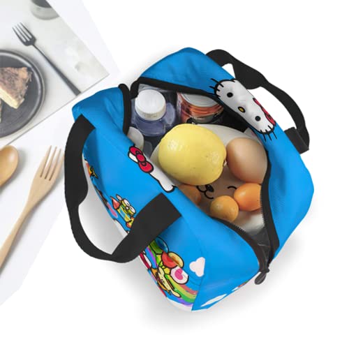 Crunowin Cartoon Lunch Box Portable Insulated Lunch Bag Multifunctional Zipper Tote Bag For Office Work Picnic School-2 #TOP3