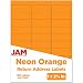 JAM PAPER Shipping Address Labels - Standard Mailing - 1 x 2 5/8 - Neon Orange - 120/Pack