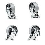 Heavy Duty Steel Cast Iron Wheel Metal Swivel Plate Caster Wheels Heavy Duty High-Gauge Steel (4...
