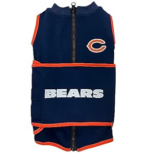 NFL Chicago Bears Dog Anxiety Shirt Calming Soothing Solution Vest, for Dogs & Cats with Anxiety, Fears, Fireworks, Loud Noises, Dark, Lonely Keeps Dogs Calm and Feeling Safe, Relaxing Jacket, Medium