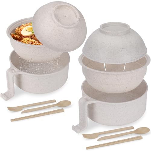 Comparison: Good Guys Best Microwave 9 UUGLAM Ramen Bowl Set of 2, Ramen Cooker 33 oz, Ramen Bowls with Chopsticks and Spoon, Microwave Pasta Cooker, Ramen Bowl Microwave Gift College Dorm Essentials for Girls Guys (Gray)