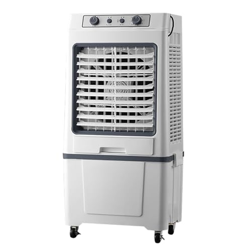 Enfriador Evaporativo 3 en 1, Climatizadores Evaporativos de 3 Velocidades, Climatizador Evaporativo, Tanque de Agua de 40 L, Oscilación de 120°, Control de Perilla, for Habitaciones Grandes(Gray)
