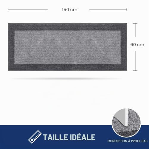 FCSDETAIL Paillasson Interieur Entree 60 x 150 cm, Tapis d'Entrée Antidérapant et Lavable en Machine, Tapis de Sol Douces Absorbantes pour Chien, Couloir, Cuisine – vue 2