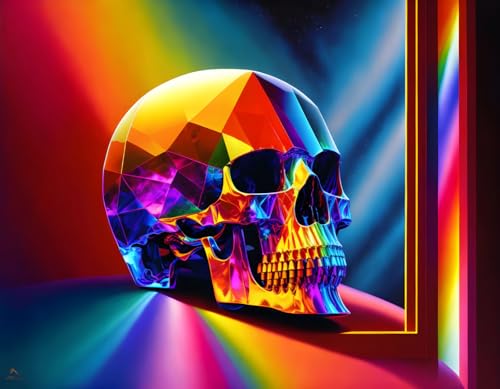 Grand crâne en cristal poster toile SERENDIPITP impression HD art