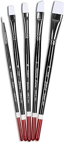 Angelus Paint Brush Set Round Flat Angular Artist Acrylic Paint Brush Set Shoe Paint Brush Set (5 pcs) Limited Edition