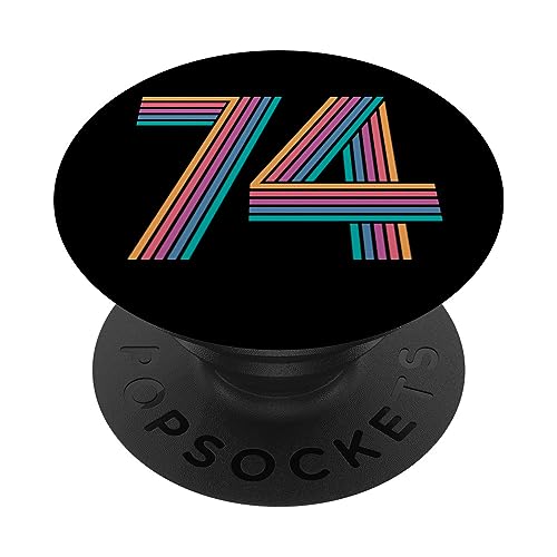 Número 74 Setenta y Cuatro Aniversario Hombres Mujeres 74 Cumpleaños PopSockets PopGrip Intercambiable