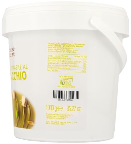 Grocer Planet - Süße Pistaziencreme (1Kg) | Mit 45% Pistazien aus Sizilien | Italienische Gourmetküche | Geeignet für Frühstück und Desserts