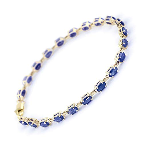 Galaxy Gold GG 8 Carat 14k Solid Gold Tennis Bracelet Natural Sapphire