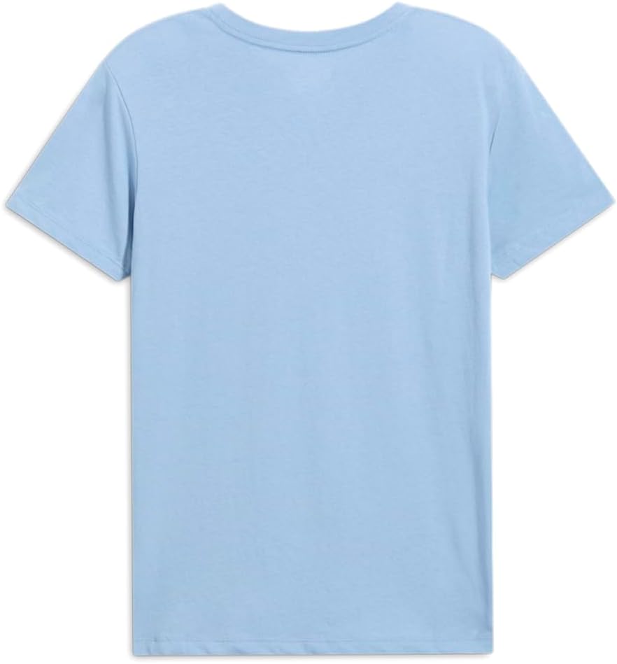 PUMA Womens Script Logo Crew Neck Short Sleeve Casual Tops Casual - Blue - Size M