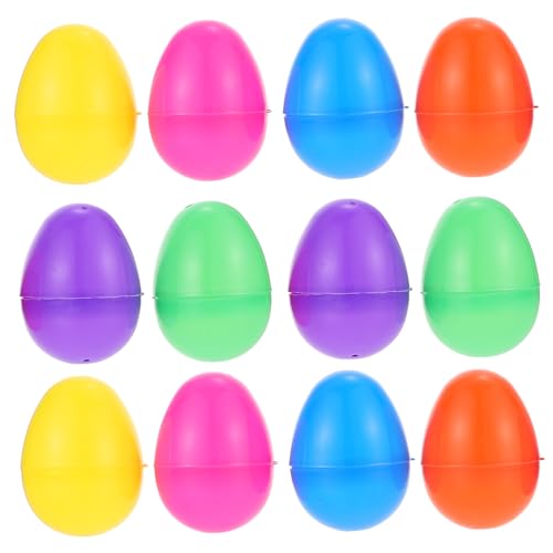 LRXIYODE 12 Piezas Huevos de Pascua Vacíos Plásticos Decorativos para Fiesta y Infantil Material Resistente y Diseño Elegante para Decoración y