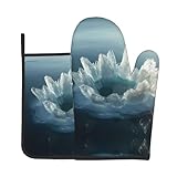 Double fonction, résistant à la chaleur : cet ensemble de gants de cuisine comprend un gant de four et un coussinet résistant à la chaleur, ce qui peut fournir une protection complète contre les brûlures lors de la manipulation d'ustensiles de cuisine chauds dans la cuisine.