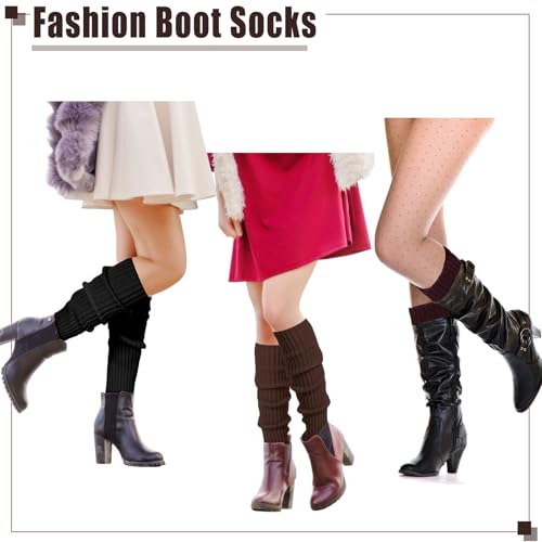 Image of Sintege 6 Pairs Kawaii Leg Warmers Japanese Style Knitted Loose Socks Leg Warmers for Girls Women Lolita Costume School