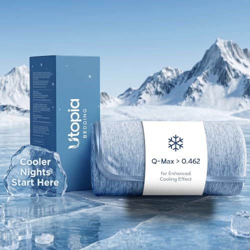 Utopia Bedding Blue Cooling Blanket Queen Size for Hot Sleepers,