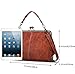 Segater® Women Retro Hollow Oil Wax PU Leather Handbag Kiss Lock Crossbody Purse Vintage Messenger Bag Tote