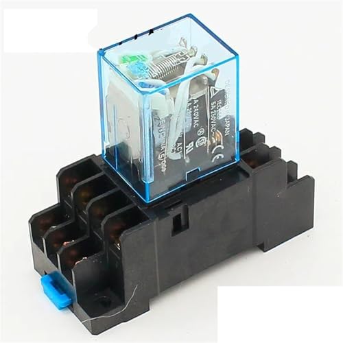 Relé de potencia MY4NJ con base interruptor 110V para automatización industrial y cuadros