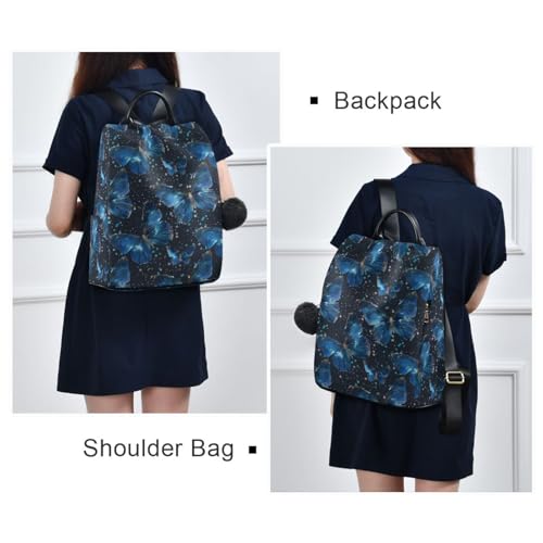 Image of ALAZA Blue Butterflies Backpack Purse for Women Anti Theft Fashion Back Pack Shoulder Bag