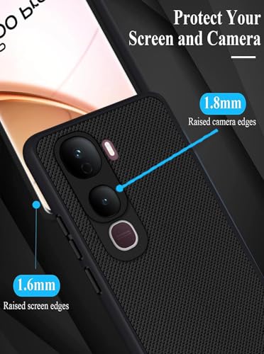 Image of Back Cover Case Compatible for Vivo Y400 5G (Textured Grip Design | Camera Protetion | Slim and Light Weight | Soft Touch and Feel | Black)