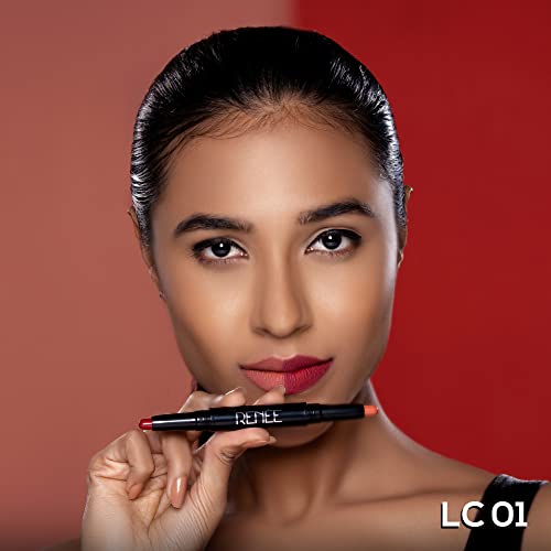 Image of RENEE 2 In 1 Transfer Not Crayon LC 01, 4gm| Long Lasting & Smudge Proof Formula| Matte Lip Color with 1 Light & Dark Shades| Enriched with Shea Butter