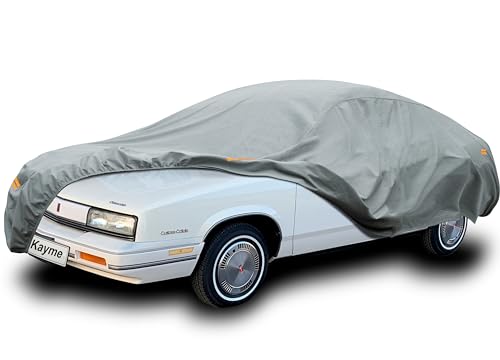 Image of Kayme Heavy Duty Car Cover Custom Fit Oldsmobile Cutlass Calais (1984-1994) Waterproof All Weather for Automobiles, Full Exterior Covers Sun Rain UV Protection.（Deliver About 3-10 Days）