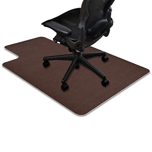 ottostyle.jp 床を保護するチェアマット カーペットタイプ ブラウン 120cm×90cm 厚さ3mm フローリングや畳のキズ防止に 学習 机 椅子 勉強 メモ 下敷 デスクワーク 撥水 カット可能