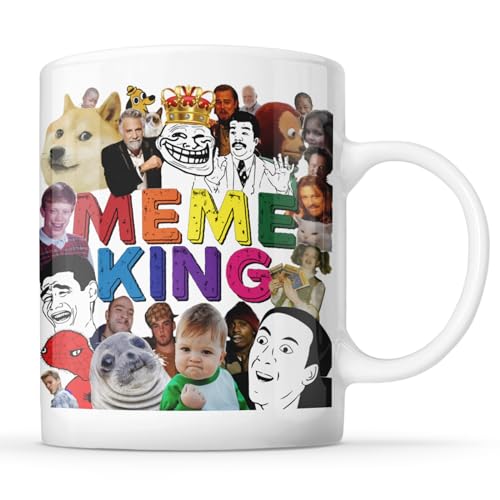 I Love Mugs - Meme King - Funny Mug, Ceramic, 11fl.oz.