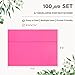5x7 Envelopes for Invitations A7 Envelopes with Debossed Thank You Lettering Font(Hot Pink, 100 Qty)