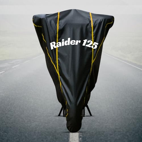 Image of Motorcycle Bike Body Cover for Outdoor Use - Heavy Fabric Water Resistant Two Wheeler Cover with UV, Dust & Rain Protection Compatible for Raider 125