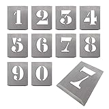 HAUTMEC Vintage Aluminum Numbers Stencils, 0 to 9 Aluminum Stencils & Holder, 2