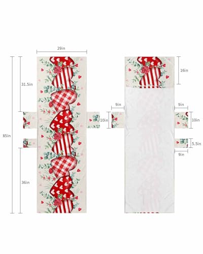 Red Valentine Beach Lounge Chair Towel Cover, Soft Chaise Lounge Towel with Side Pockets Patio Pool Chairs Cover for Beach/Pool Sunbathing 29x85 Watercolor Red Love Heart Spring Floral Botanical