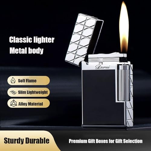 Encendedor clásico recargable de butano con diseño vintage y encendido lateral miniatura 2