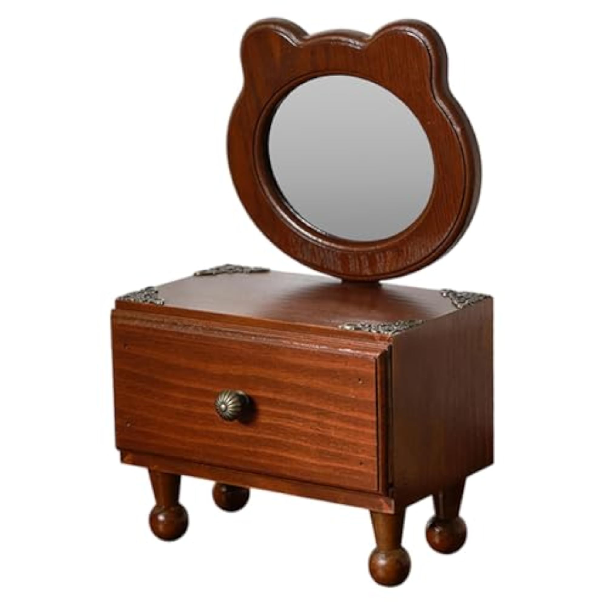 Retro Elegant Vanity Tabletop Mirror for Home Decor