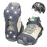 Ice Cleats for Shoes and Boots, Upgraded 28 Spikes Traction Cleats - Stainless Steel Shoe Spikes for Snow and Ice, Anti Slip Silicone Ice Grippers for Men/Women’s Winter Walking, Running