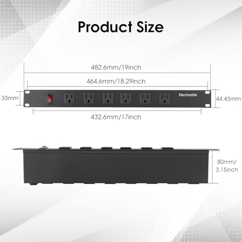Multitoma PDU de montaje en rack de 19 pulgadas con 14 tomas, 15A, 125V, 1875W miniatura 4
