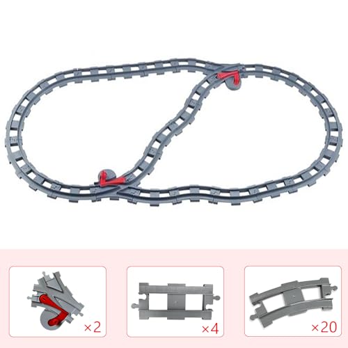 Train Track Train Rails, City Railway Rail Set, Consisting of Curved Rails, Straight Track, Change Track - Image 2