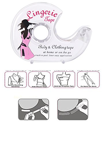 Double Sided Body Tape Clear Fabric Adhesive Bra Tape Clothing Tape With Dispenser For Clothes Dress Bra #TOP5