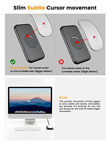 【Ultra-Slim Quiet】Starsiki Undetectable Mouse Jiggler Interval Timer Adjustable, Mouse Mover With On/Off Switch, Automatic Device To Keep Moving Mouse Wiggler Shaker Clicker Random Movement Driverfree #TOP5