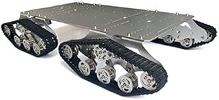 Hockus Accessories 4WD Shock Absorber Tank car TS900,Alloy Tank Car Chassis, for Experiment Platform,Shooting Camera,Teaching Research - (Color: 12V with Hall Sensor)