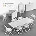 VINGLI 6 FT Plastic Folding Table Set with 8 White Folding Chairs for Picnic, Event, Training, Outdoor Activities, at Home and Commercial Use