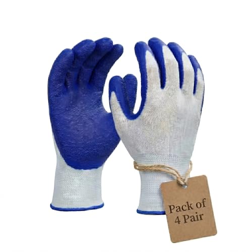 Image of Multipurpose Nylon Anti Cut PU Nitrile Coating Work Safety Gloves White-Blue Pair 4