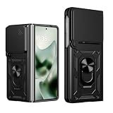 ESHUYI Cover per Motorola Razr Fold con Custodia per Fotocamera Scorrevole e Supporto ad Anello [Custodia Paraurti Compatibile con Supporto Magnetico per Auto], Nero