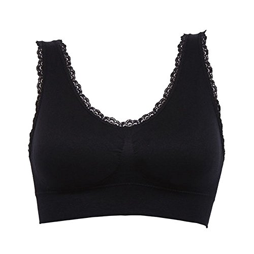 Brightup Femmes Bra De Sport Rembourré Dentelle Soutien-Gorge BrassièRe Tronçon Gym Yoga Gilet Athlétique
