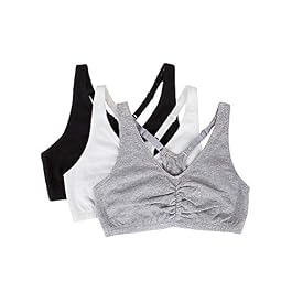 Fruit of the Loom Women’s Adjustable Shirred Front Racerback Sports Bra