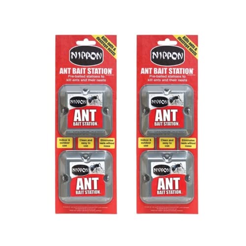 Ant Killer - 2 x Nippon Ant Bait Station Twin Pack - Ant Bait Station & And Nests Killer - Ant Trap For Indoor & outdoor Garden Home