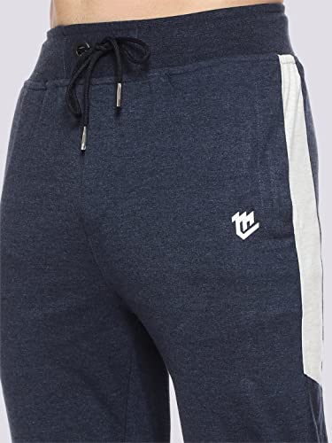 Image of MARK LOUIIS Track Pants for Men: Regular Fit Cotton Blend Lower with 2 Side Zipper Pockets, Back Pocket - Your Go-to for Running, Gym, and Comfortable Style.