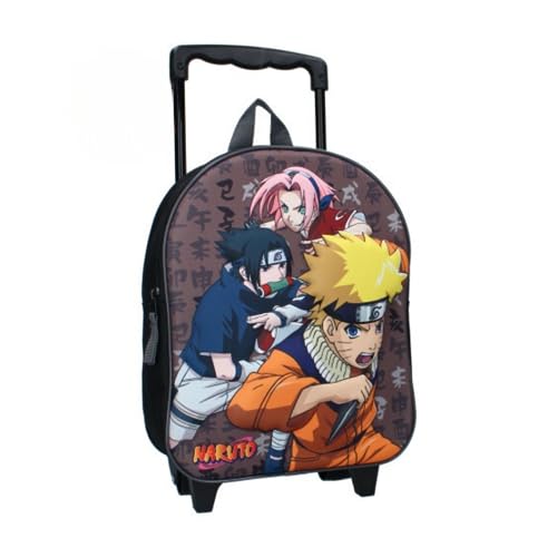 Cartable Naruto à roulettes 32 cm avec bretelles réglables pour l'école maternelle et la garderie