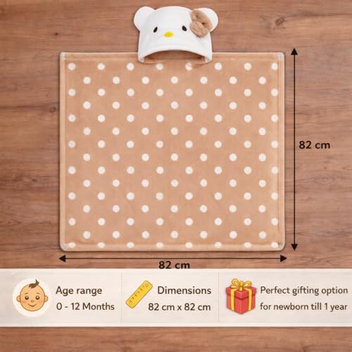 Image of BRANDONN Baby Blanket Newborn Combo Gift Pack of Swaddle Wrapper, 0-9 Months, Length 68 cm x Width 68 cm, Pack of 2 Pcs.