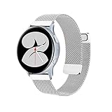 Cinturino in acciaio inossidabile milanese da 22 mm e 20 mm adatto for Samsung Galaxy Watch 6/5/4/5 Pro(Silver,For Watch 4 Classic 42mm)