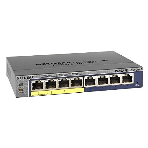 NETGEAR (GS108PE) Switch Ethernet PoE...